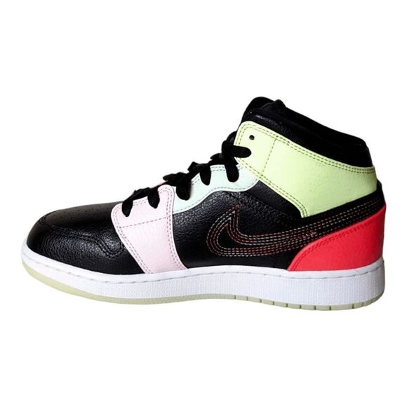 NIKE Air Jordan 1 Mid 'Glow-In-The-Dark' Sneaker Size 7 - Picture 6 of 9